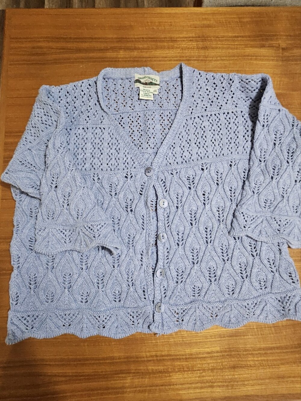 Light Blue Knit Cardigan Sweater